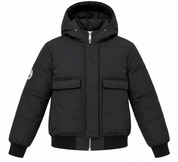  Boohoo Boys Black Hooded Puffer Jacket in UK Size 10. A warm, stylish padded jacket with hood, zip fastening and practical pockets.