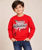 BOYS Red Merry Christmas Graphic Sweatshirt