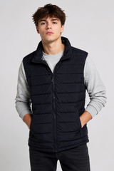 BRAVE SOUL Men's Black Quilted Puffer Jacket