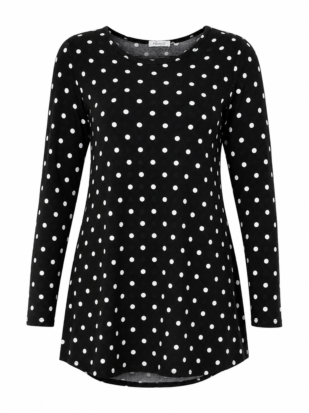 BRAVISSIMO girls’ black polka dot tunic top in UK size 14. Stylish long-sleeve design with a comfortable fit, perfect for everyday casual outfits.