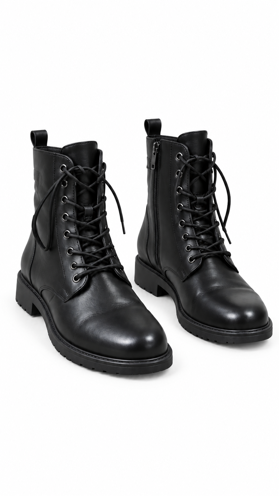  Bridget black lace-up ankle boots in UK size 41. Stylish ankle boots with side zip, chunky sole and everyday comfort at a great price.