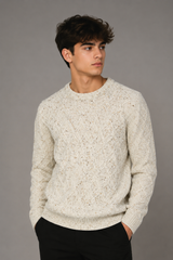 BURTON Cream Cable Knit Sweater Men’s Textured Pullover