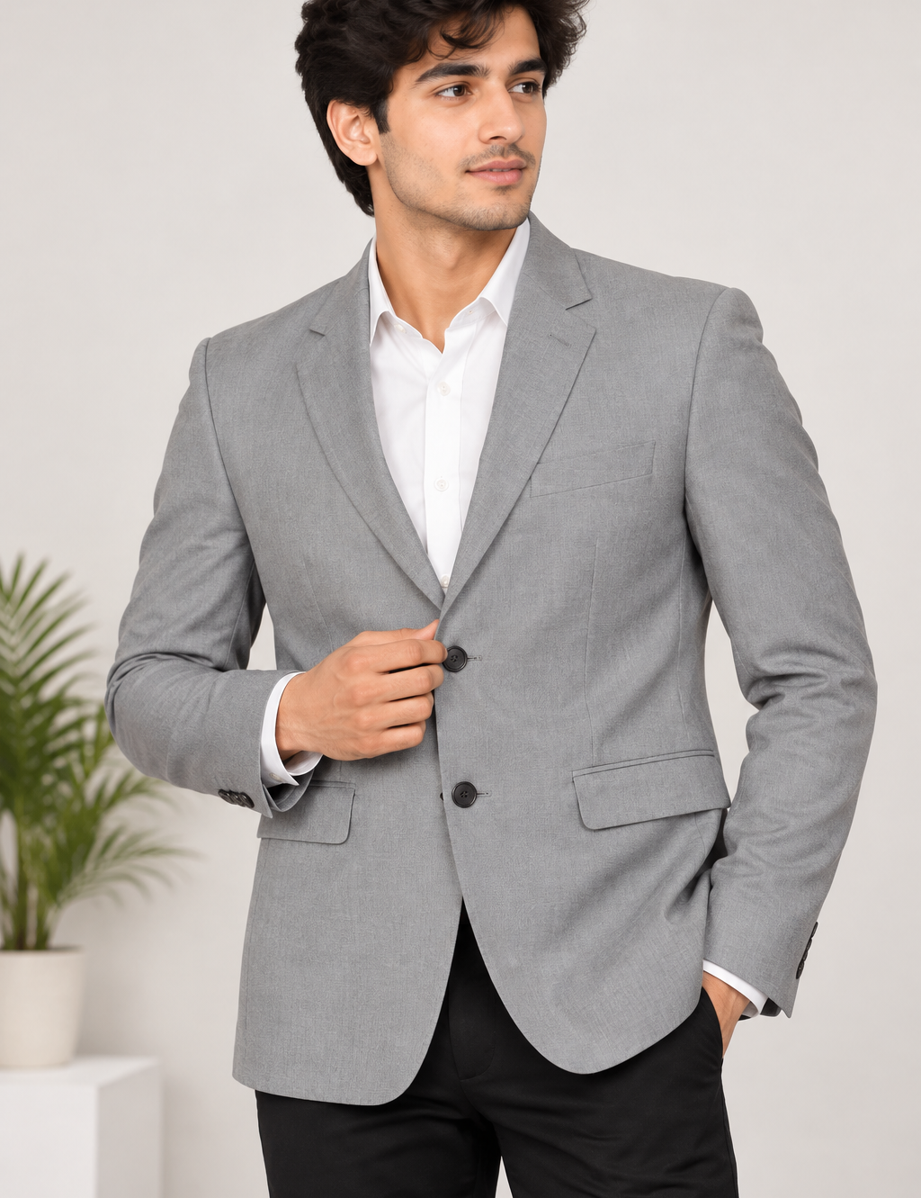 BURTON MENSWEAR LONDON men’s grey tailored blazer in UK Size M. A stylish 4-star rated branded jacket for formal, business and smart-casual wear.