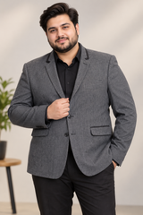 BURTON MENSWEAR Men Grey Textured Blazer
