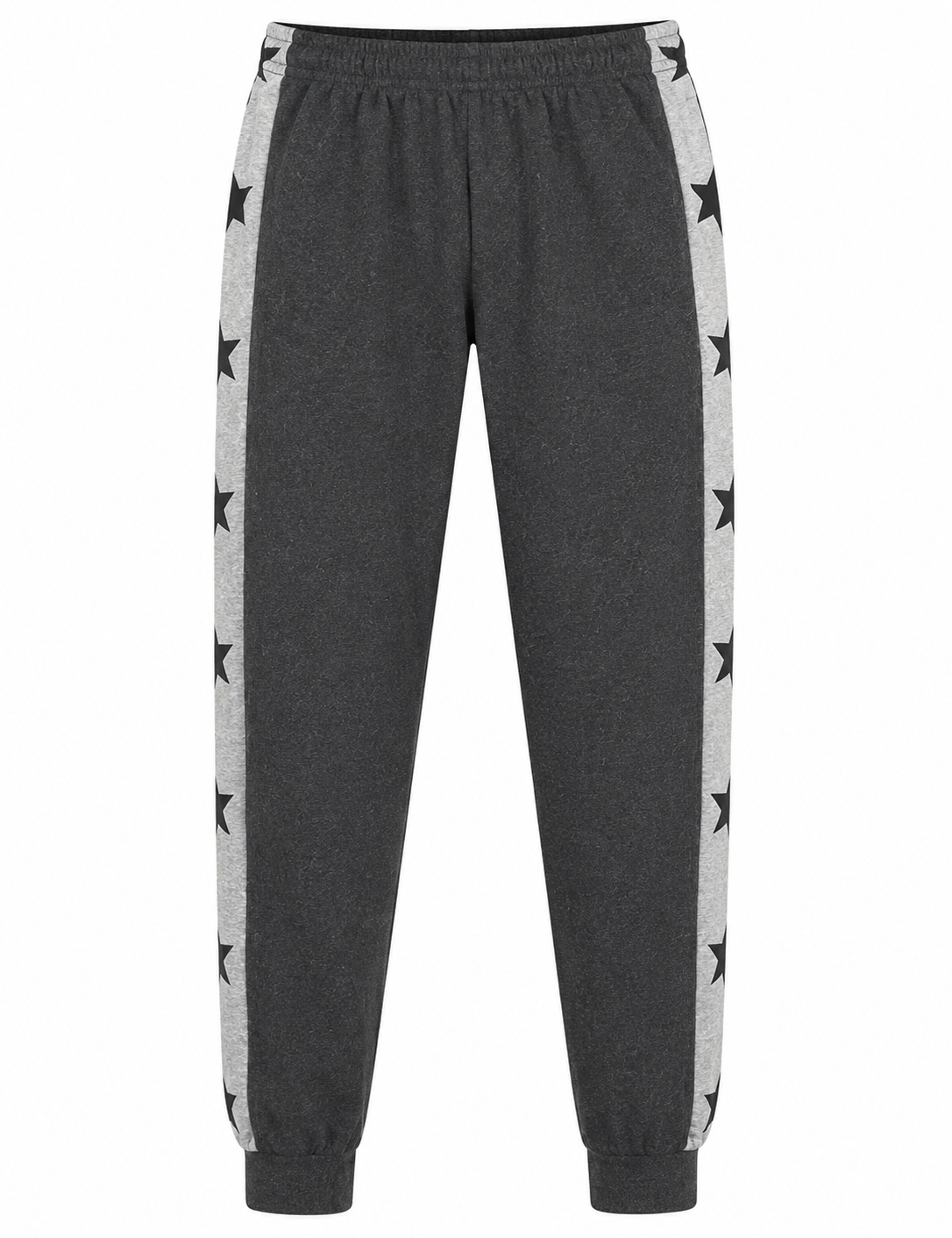  By Very men’s charcoal grey joggers in UK size L, featuring stylish star side panels, elasticated waist and tapered legs. Perfect for casual everyday wear.