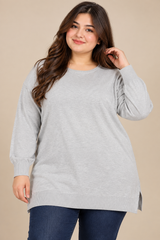 CAPSULE Women Grey Longline Knit Jumper