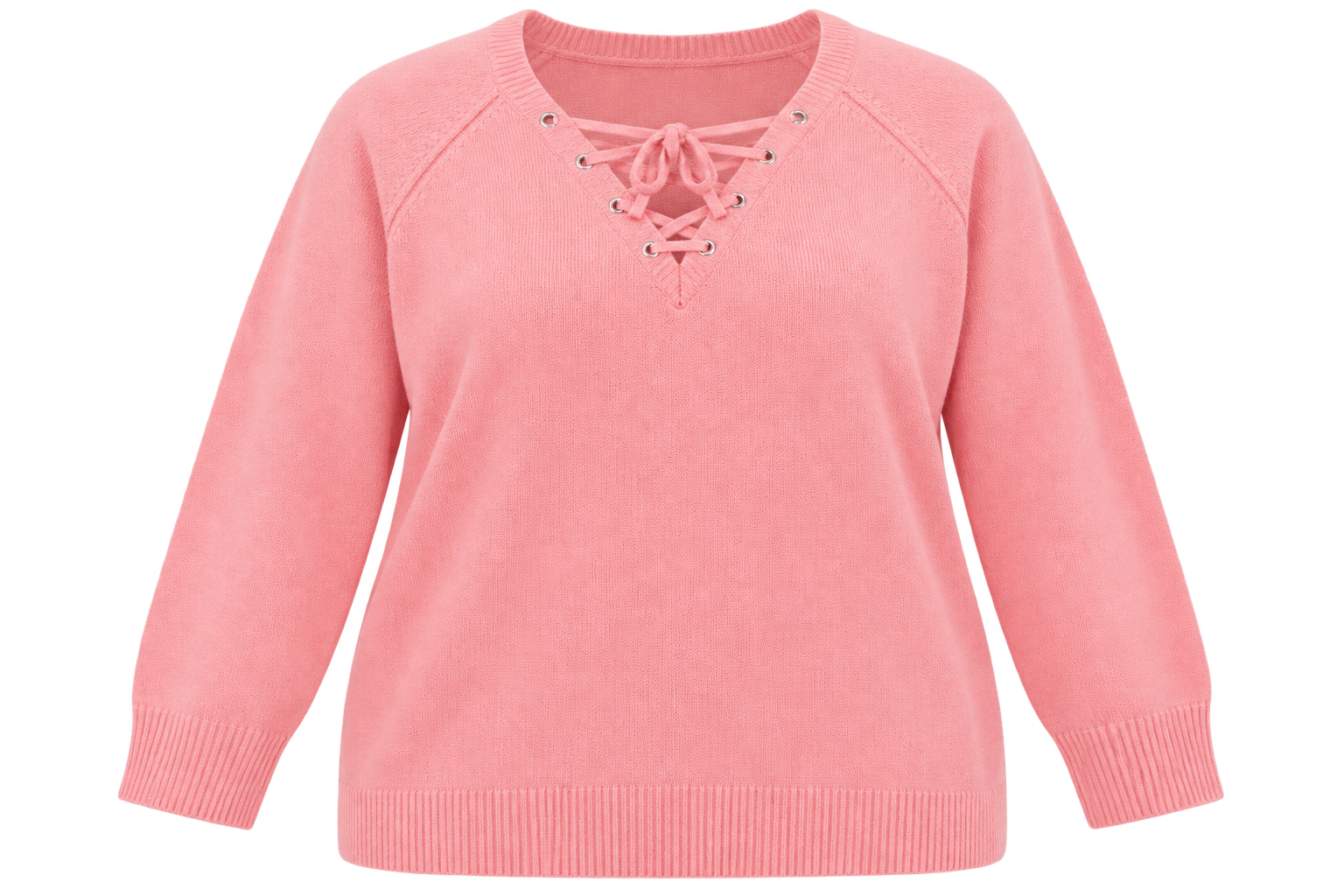 CAPSULE women’s pink lace-up knit jumper in UK Size XL. A stylish long-sleeve knit with ribbed trims and a comfortable relaxed fit.