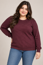 Cedar Wood State men’s burgundy crew neck knit jumper in UK Size XL. Classic long-sleeve design, ideal for casual and smart everyday wear.