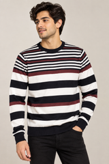 Cedarwood State Men Striped Crew Neck Jumper