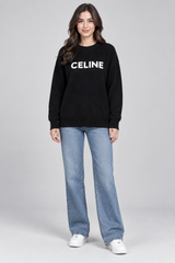 CELINE women Black Logo Knit Jumper