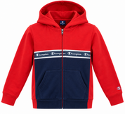  Champion Boys Red & Navy Zip-Up Hoodie in UK Size 7-8 Years. Stylish branded kids hoodie with full zip, hood and front pockets for everyday wear.