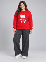 Christmas Women’s Red Festive Pig Knit Jumper