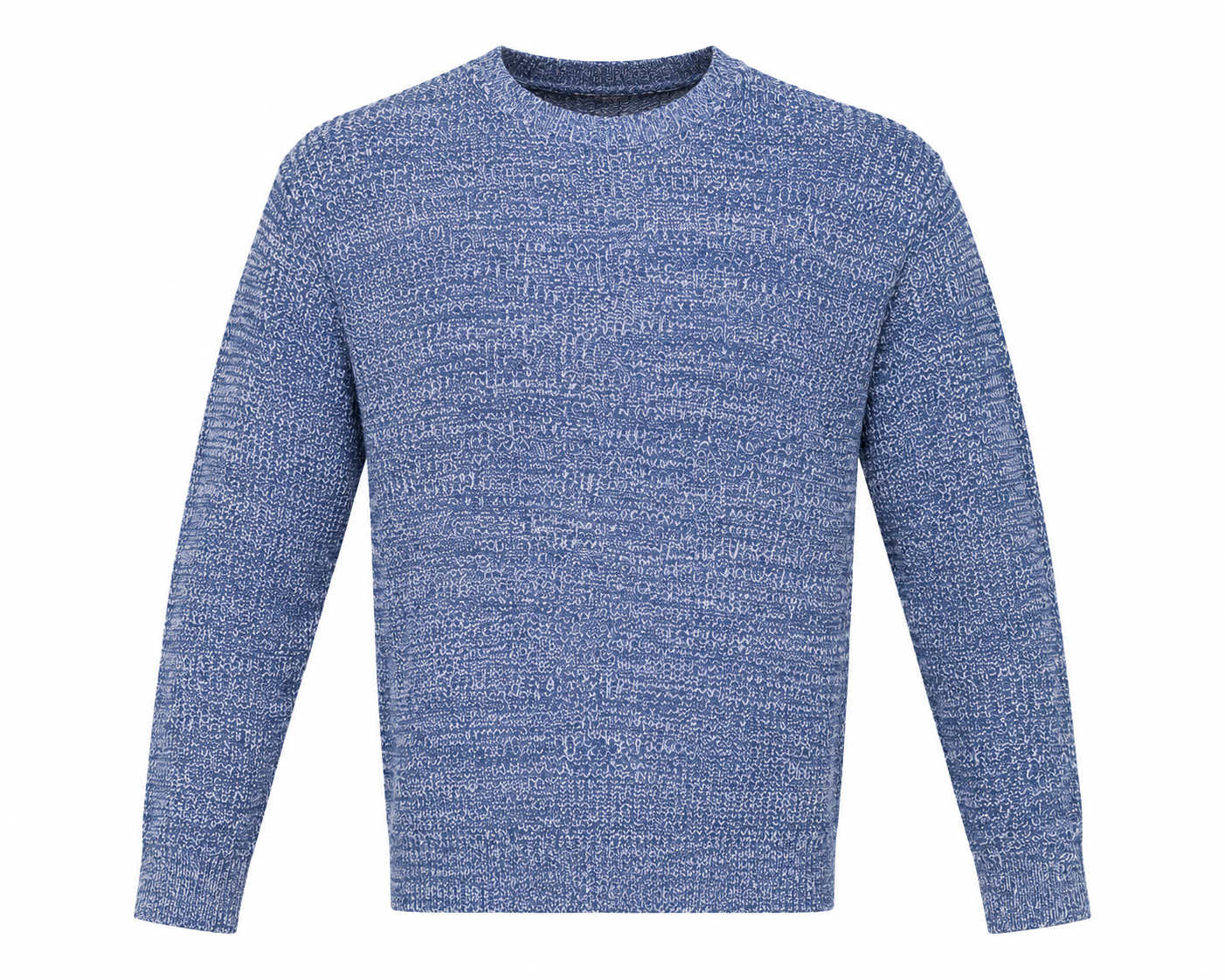  CLASSIC men’s blue and white marled knit crew neck sweater in UK size M. A versatile long-sleeve knitted jumper perfect for casual everyday wear.