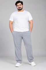 DAMART Men's Grey Straight Leg Casual Trousers