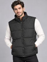 Dazy Men’s Black Quilted Puffer Gilet Vest