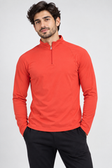 DECATHLON Men Red Quarter Zip Long Sleeve Sports Top