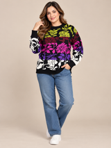 Desigual Women Multicolour Floral Print Knitted Jumper