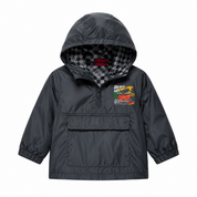   Disney baby boys’ charcoal hooded jacket in UK size 9–12 months. Stylish, comfortable and practical with a lined hood, front zip and pocket.