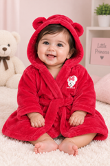 Disney Baby Girls Red Minnie Mouse Hooded Fleece Dressing Gown