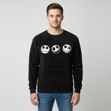 Disney Men Black Fleece Skull Graphic Sweatshirt