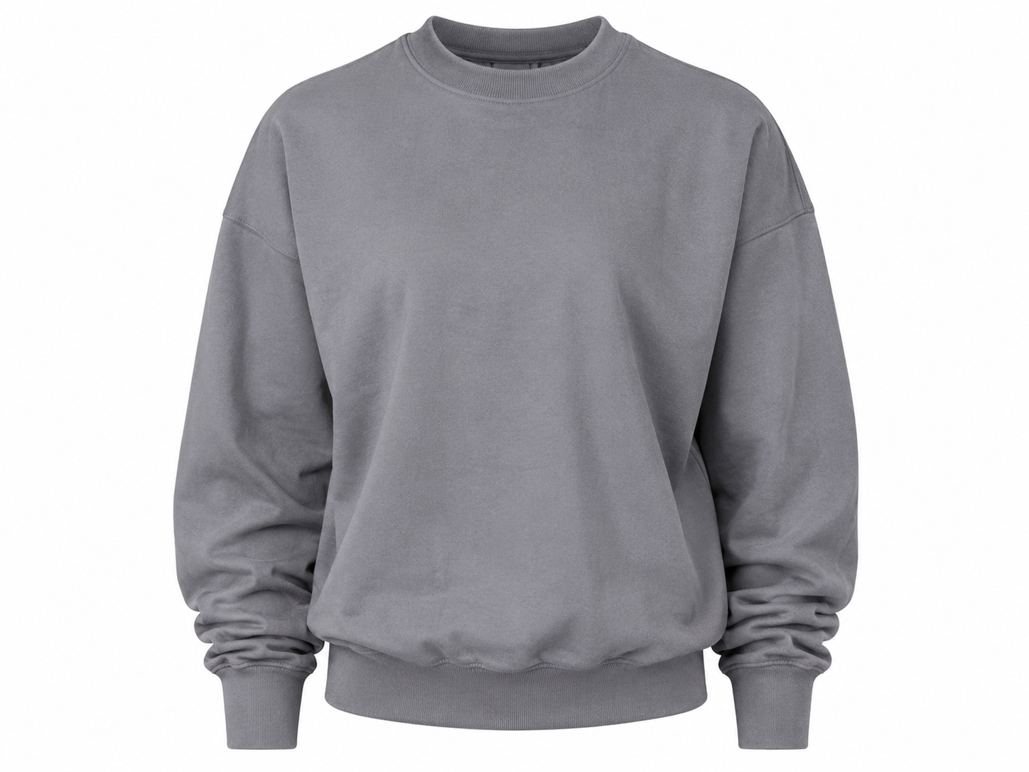  Divided grey crew neck sweatshirt for women in UK size M. Stylish long-sleeve casual jumper with ribbed cuffs and hem, perfect for everyday wear.