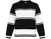 this DIVIDED women’s black and white striped knit jumper in UK Size XS. A stylish, comfortable long-sleeve jumper perfect for everyday wear.