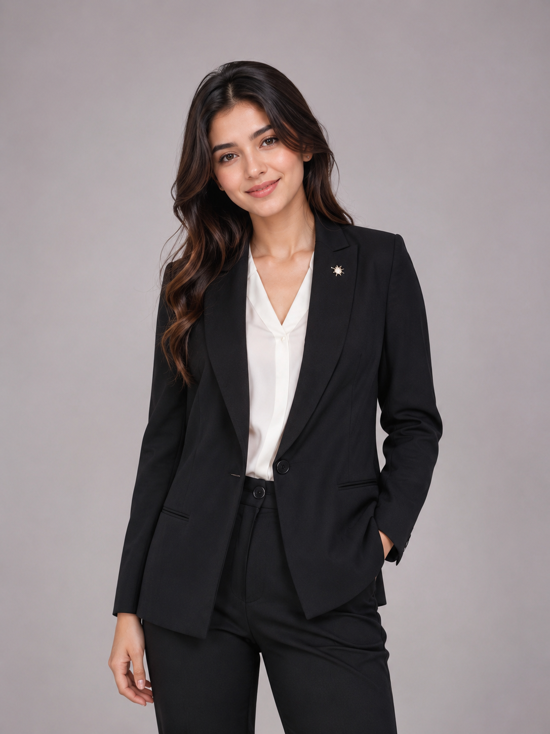 Dorothy Perkins black tailored blazer in UK size 14. A stylish formal women's jacket featuring classic lapels, long sleeves, button fastening and practical pockets.