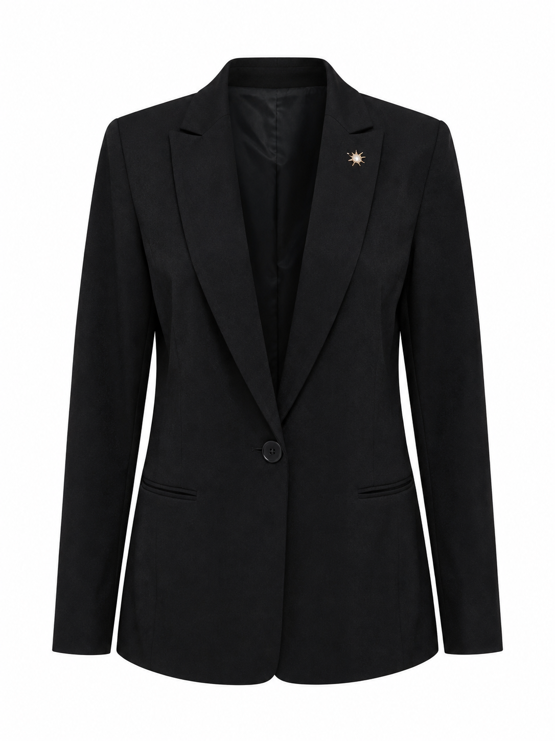 Dorothy Perkins black tailored blazer in UK size 14. A stylish formal women's jacket featuring classic lapels, long sleeves, button fastening and practical pockets.