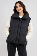 DYG Black Padded Puffer Gilet Vest
