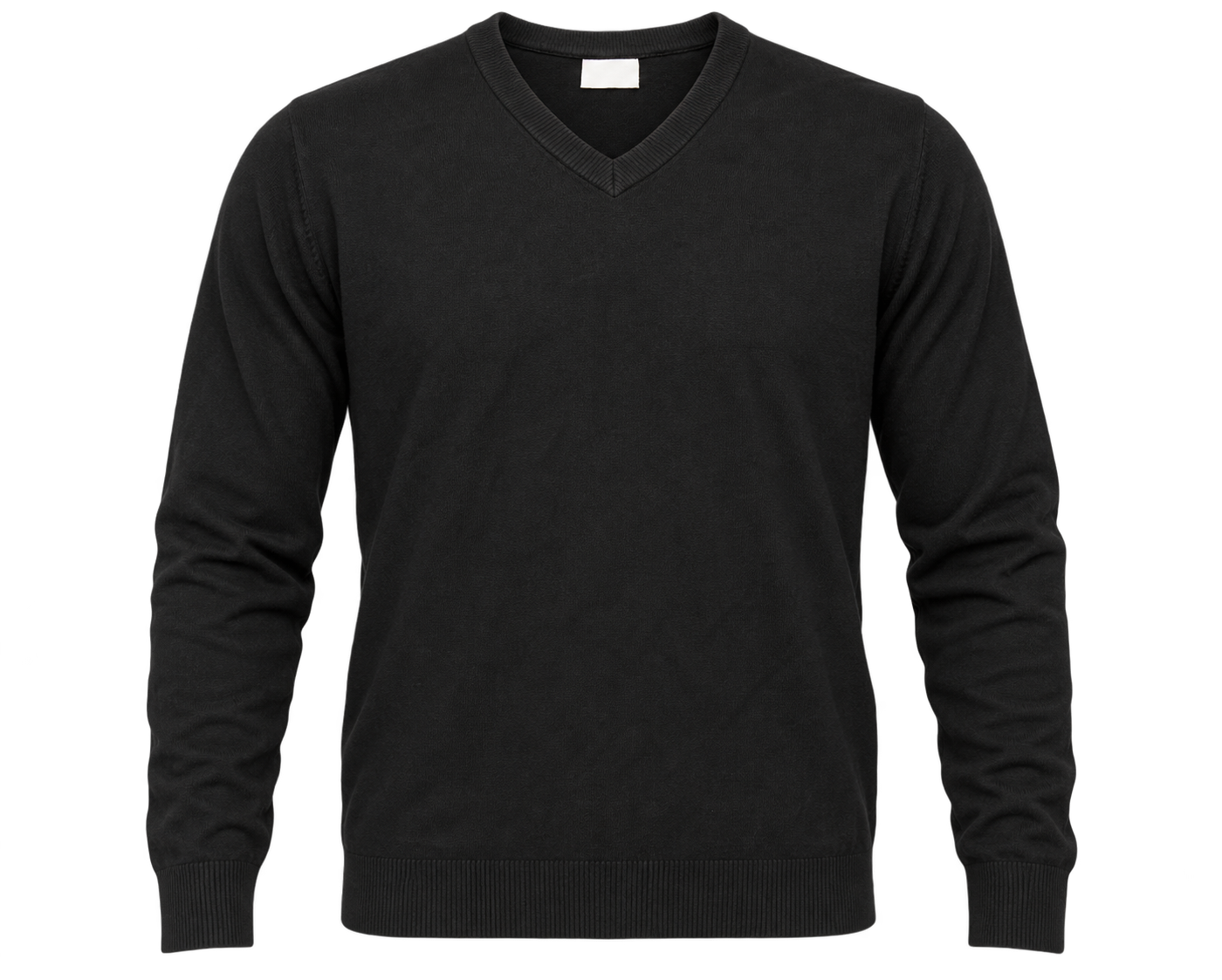  EASY Men's Black V-Neck Knitted Sweater in UK Size XL. Classic long-sleeve pullover for casual, office and winter wear at UK Customer Returns.