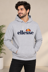 ELLESSE Men Grey Logo Pullover Hoodie