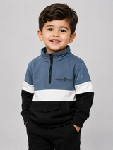 F&F Boys Colour Block Half-Zip Sweatshirt