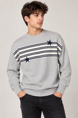 F&F Boys Grey Star & Stripe Crew Neck Sweatshirt
