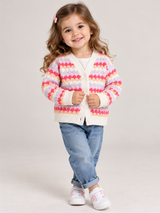 F&F Girl Multicolour Chunky Knit Button-Up Cardigan