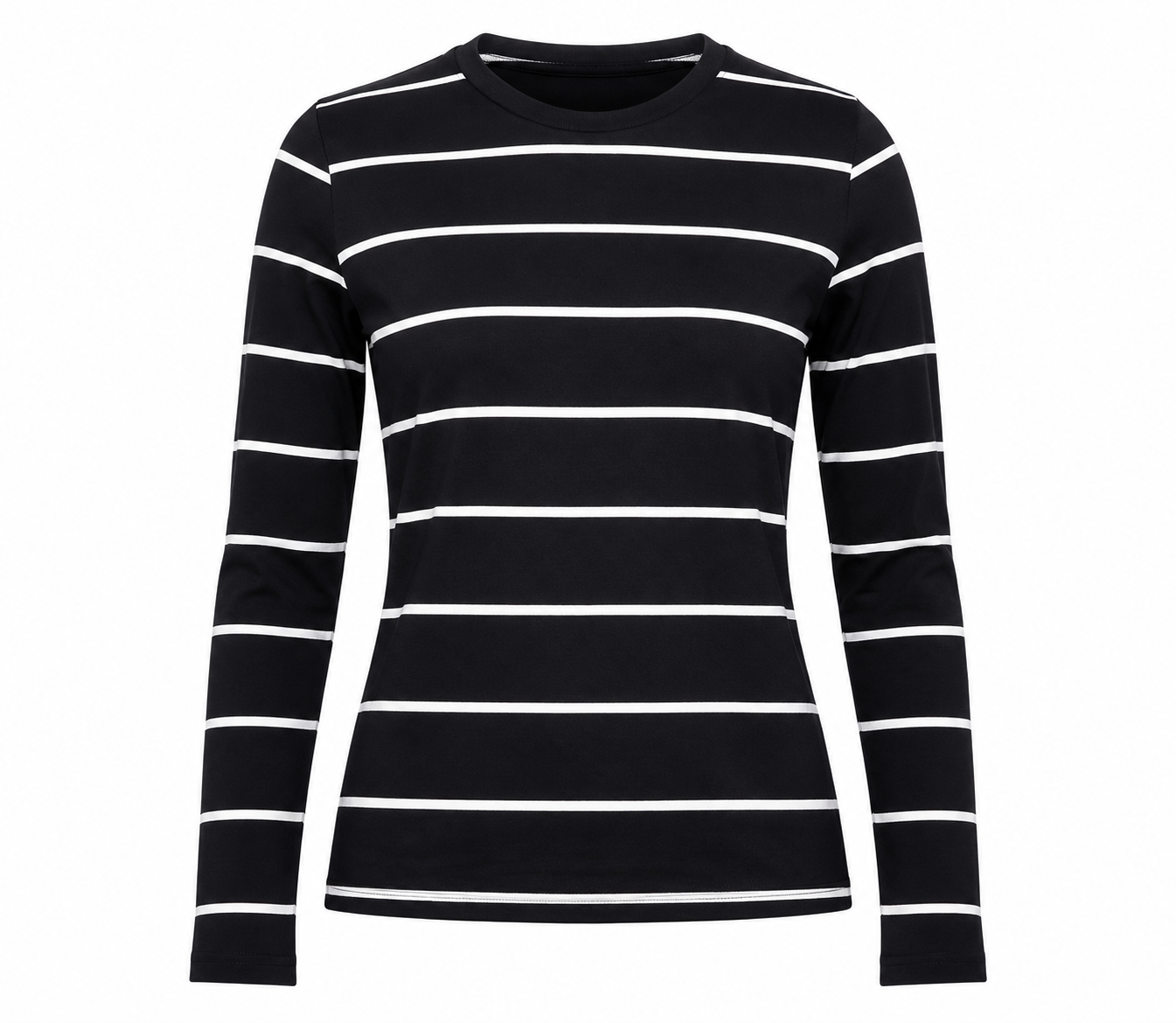  F&F girls’ black and white striped long sleeve top in UK size 12. A stylish, versatile and comfortable choice for casual everyday wear.