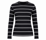  F&F girls’ black and white striped long sleeve top in UK size 12. A stylish, versatile and comfortable choice for casual everyday wear.