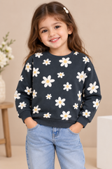 F&F Girls Daisy Print Sweatshirt