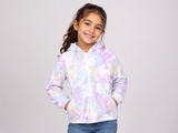 F&F Girls Pastel Tie Dye Hooded Zip-Up Jacket