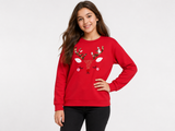 F&F Girls Red Reindeer Christmas Sweatshirt