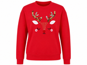  F&F Girls Red Reindeer Christmas Sweatshirt in UK 13-14 years. Cute festive design with sequin antlers, long sleeves and comfortable crew neck.