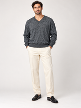 F&F Men Charcoal Grey V-Neck Knitted Jumper
