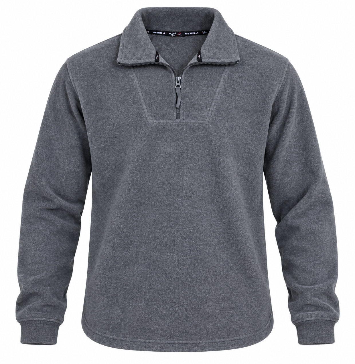 F&F men’s grey quarter-zip fleece pullover in UK Size S. A warm, comfortable 4-star rated casual layer ideal for autumn and winter wear.