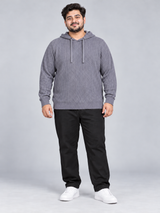 F&F Men Grey Ribbed Knit Hoodie