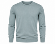  F&F men’s sage green crew neck jumper in UK size L. Stylish long-sleeve knit sweater with ribbed details, perfect for casual and smart-casual outfits.