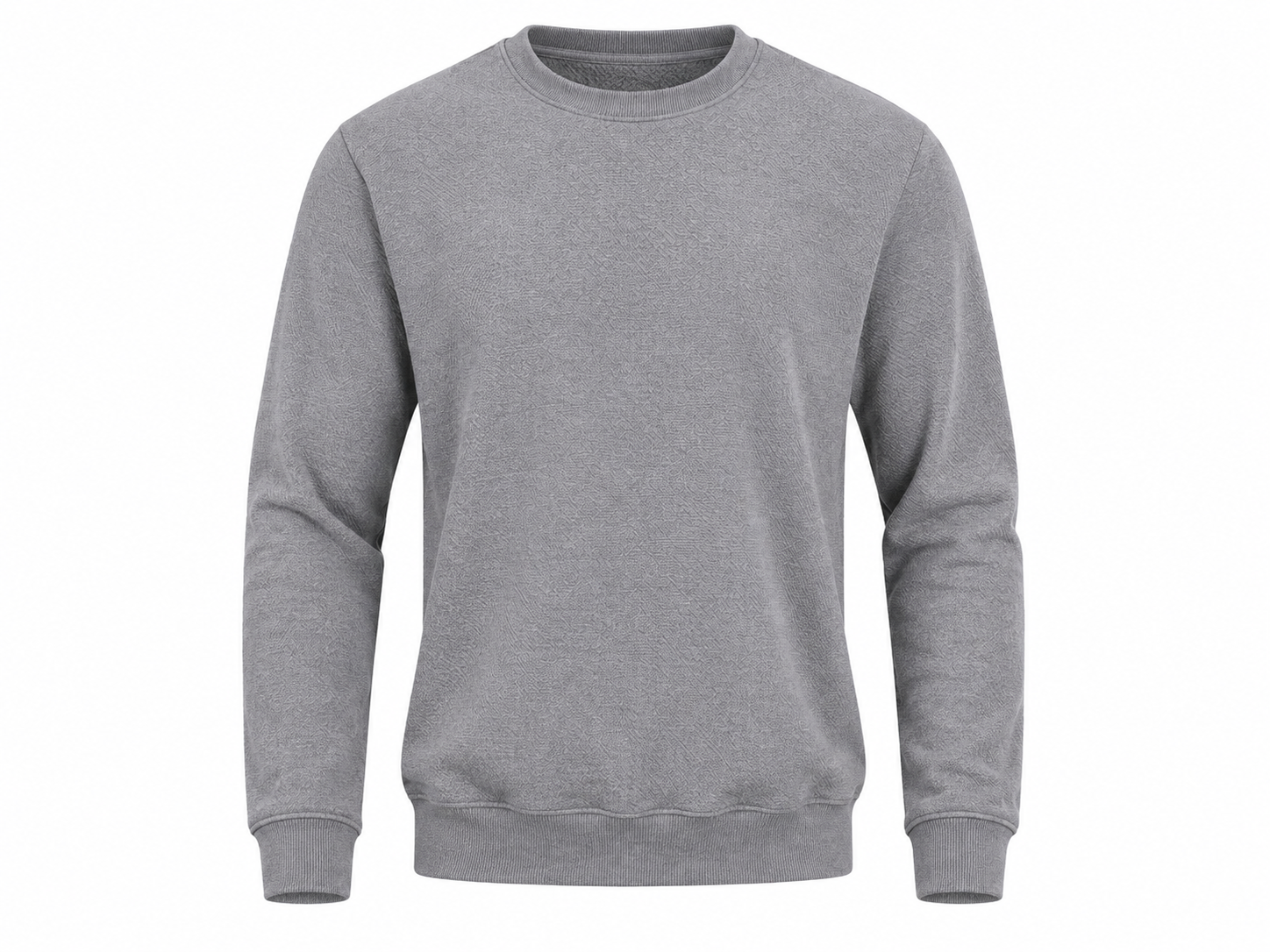  F&F Men's Grey Textured Crewneck Sweatshirt in UK XL. Classic long-sleeve design with ribbed trims and versatile styling for everyday casual wear.