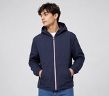 F&F Mens Navy Blue Hooded Windbreaker Jacket