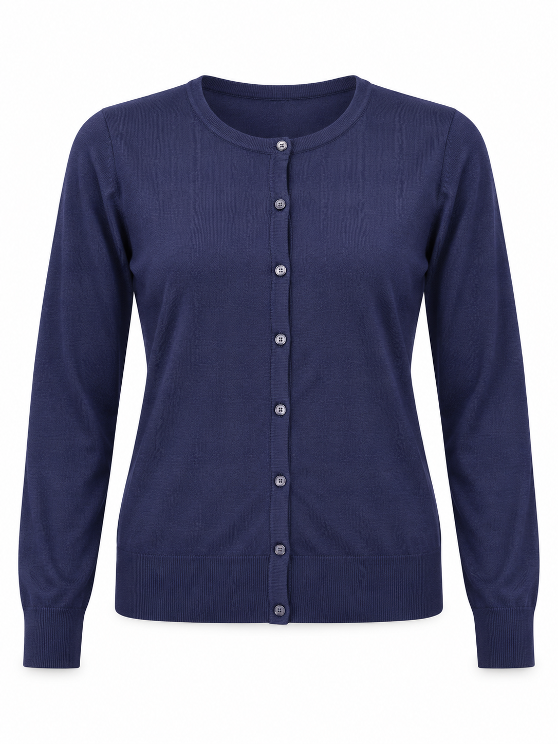  this F&F navy blue button-front cardigan in UK size M. A soft, stylish lightweight knit perfect for casual layering, workwear, and everyday outfits.