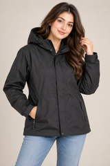 F&F Women Black Hooded Jacket