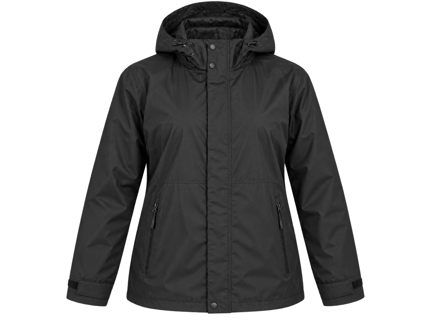 F&F Women’s Black Hooded Jacket in UK Size 3XL. A stylish lightweight outdoor coat with hood and zipped pockets, ideal for everyday wear.