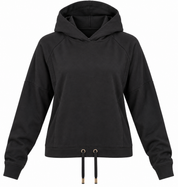 F&F women’s black hooded pullover in UK Size S. A stylish casual hoodie with long sleeves and adjustable drawstring detail for everyday wear.